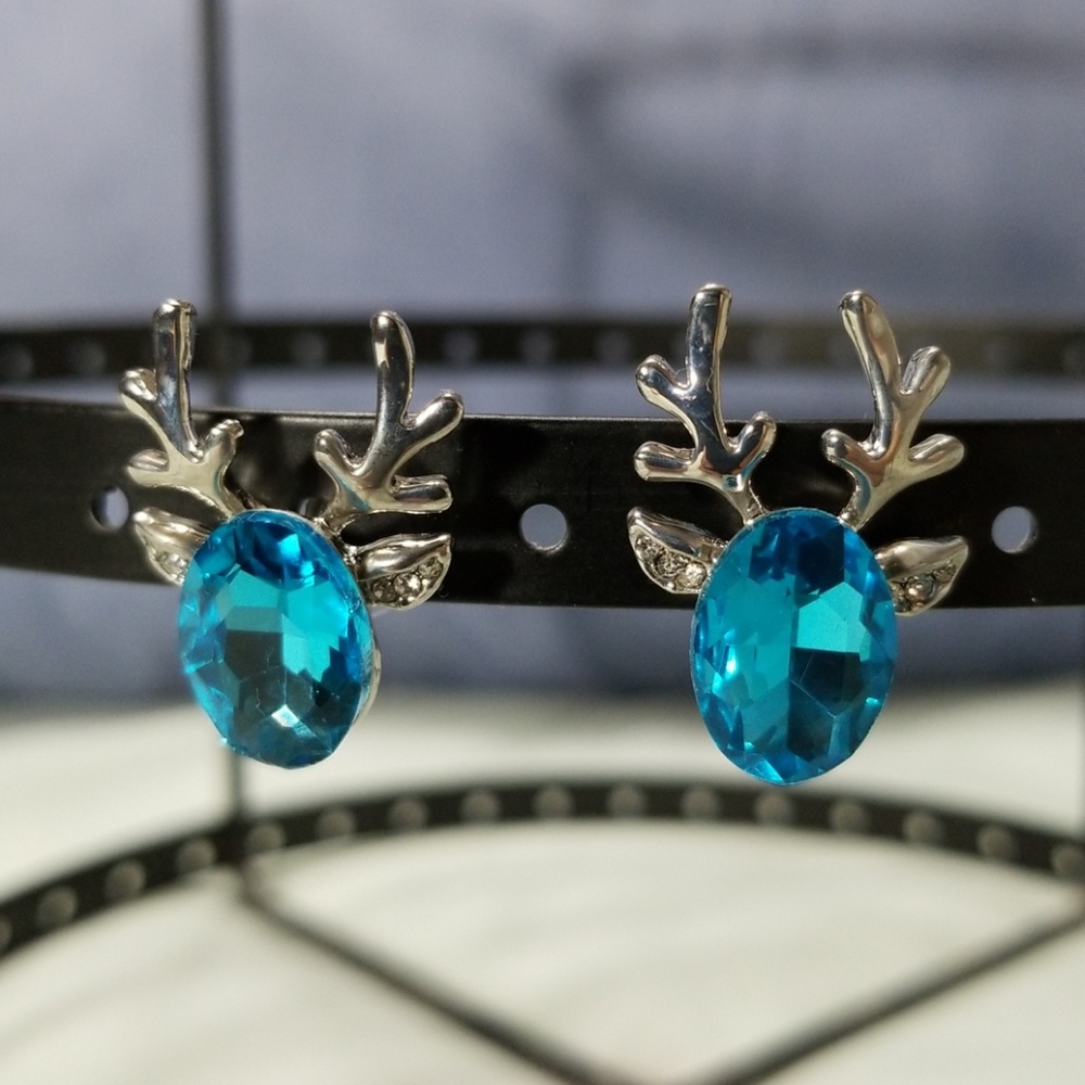 Reindeer crystal earrings